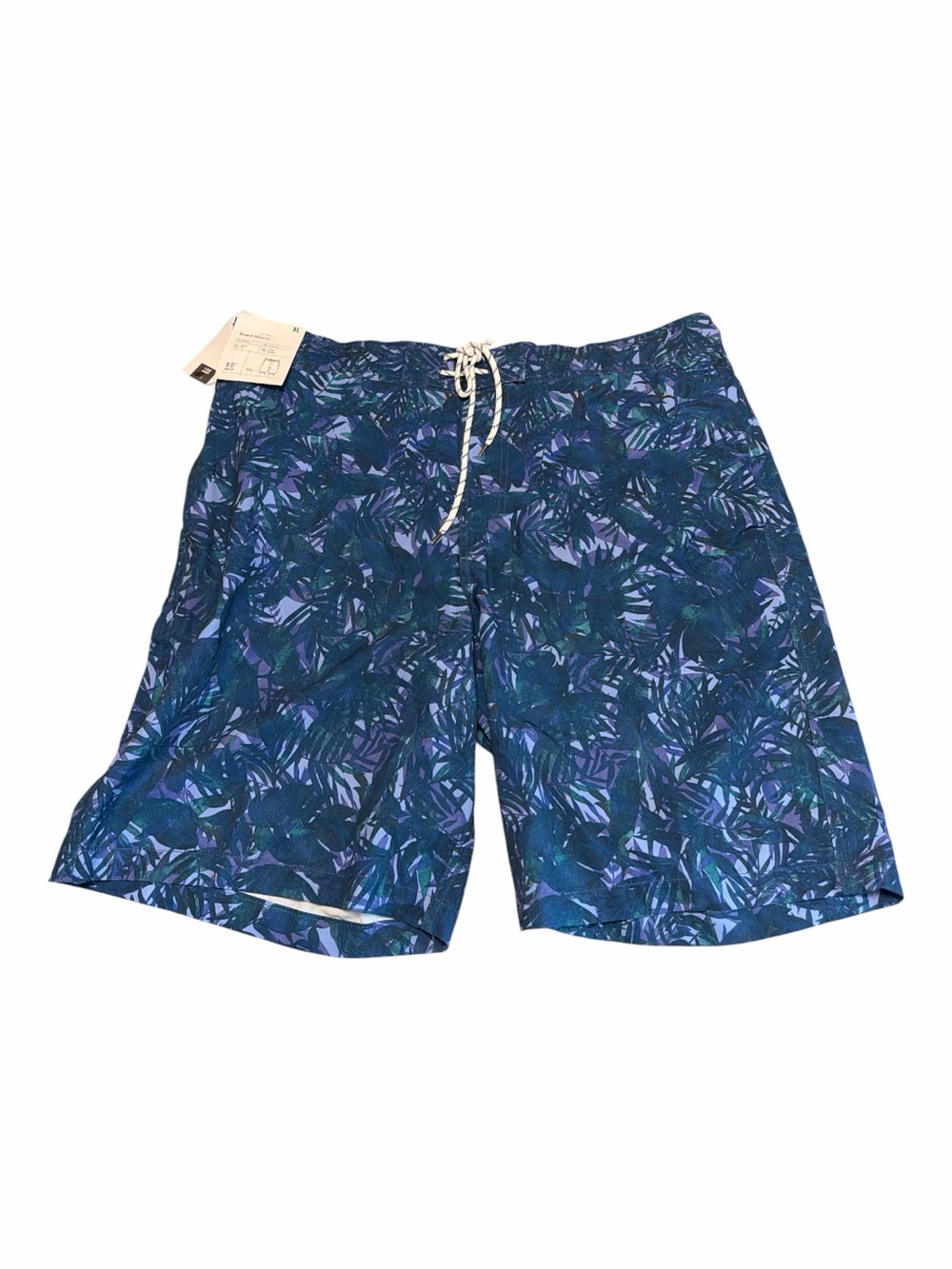 Goodfellow & Co XL Tropical Board Shorts Blue Purple Palm Print Swim Trunks